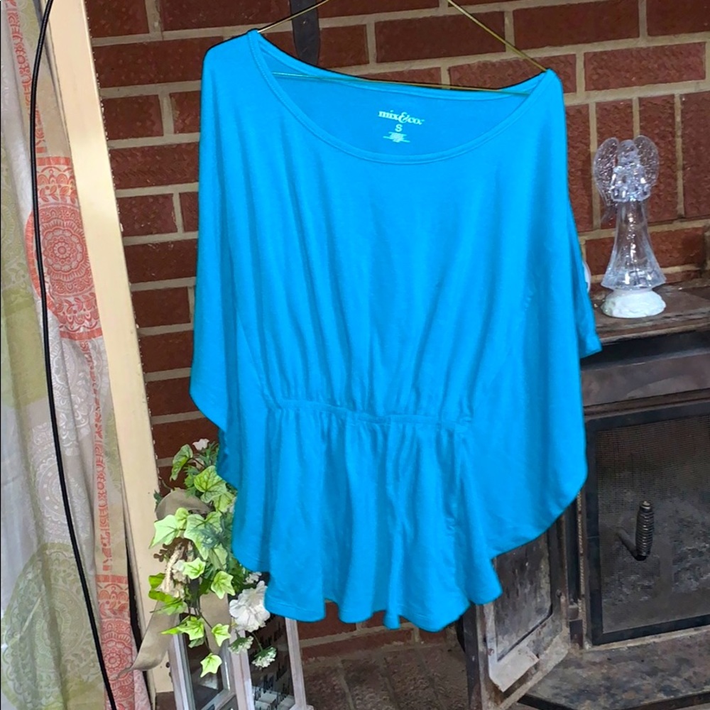 Blue poncho shirt
